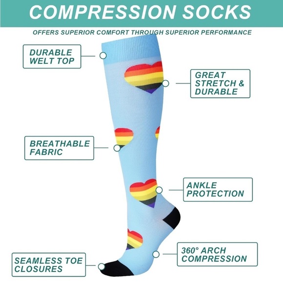 NEW Set of Four Pair of Compression Socks with Novelty Print, Large Extra Large - Picture 5 of 6